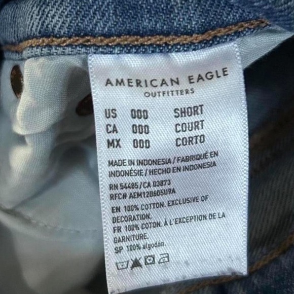 American eagle baggy jeans size 000 short high waisted - Picture 4 of 4